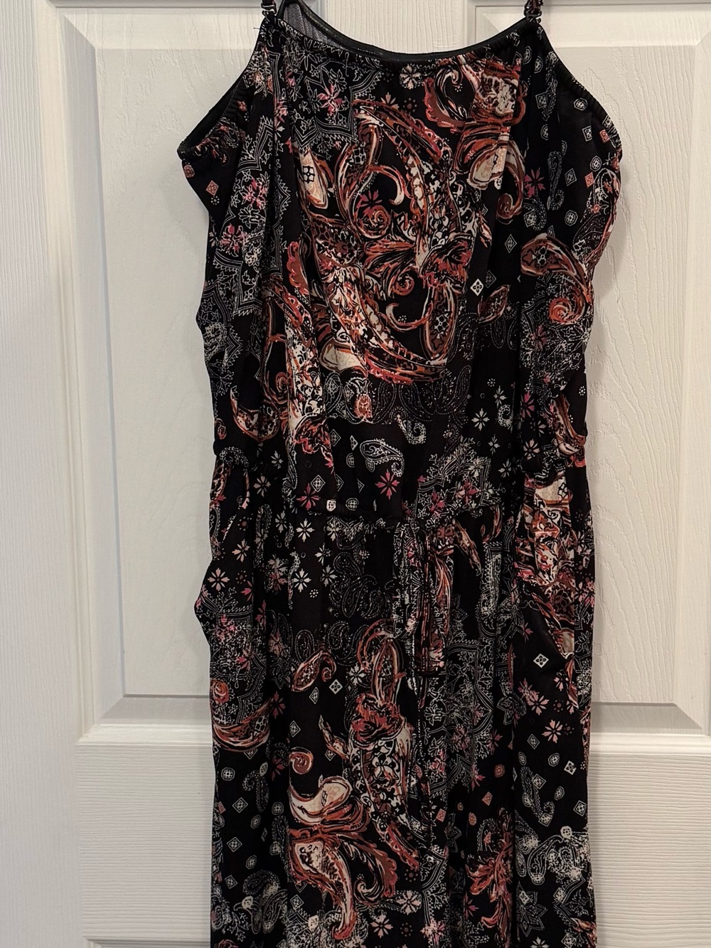 Maurice’s Black Paisley Print Sleeveless Women's jumpsuit